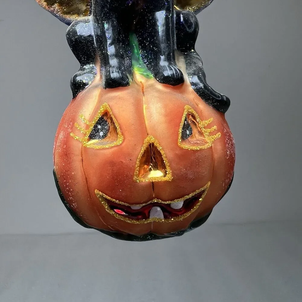 Christopher Radko Halloween Fright Night Frolic- Double Sided Ornament Black Cat